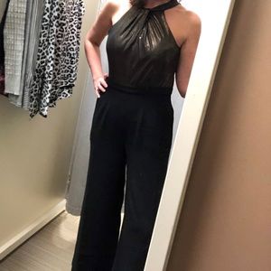 Ann Taylor Halter Jumpsuit Sz 4 ✨Metallic✨Beauty w Pockets ❤️